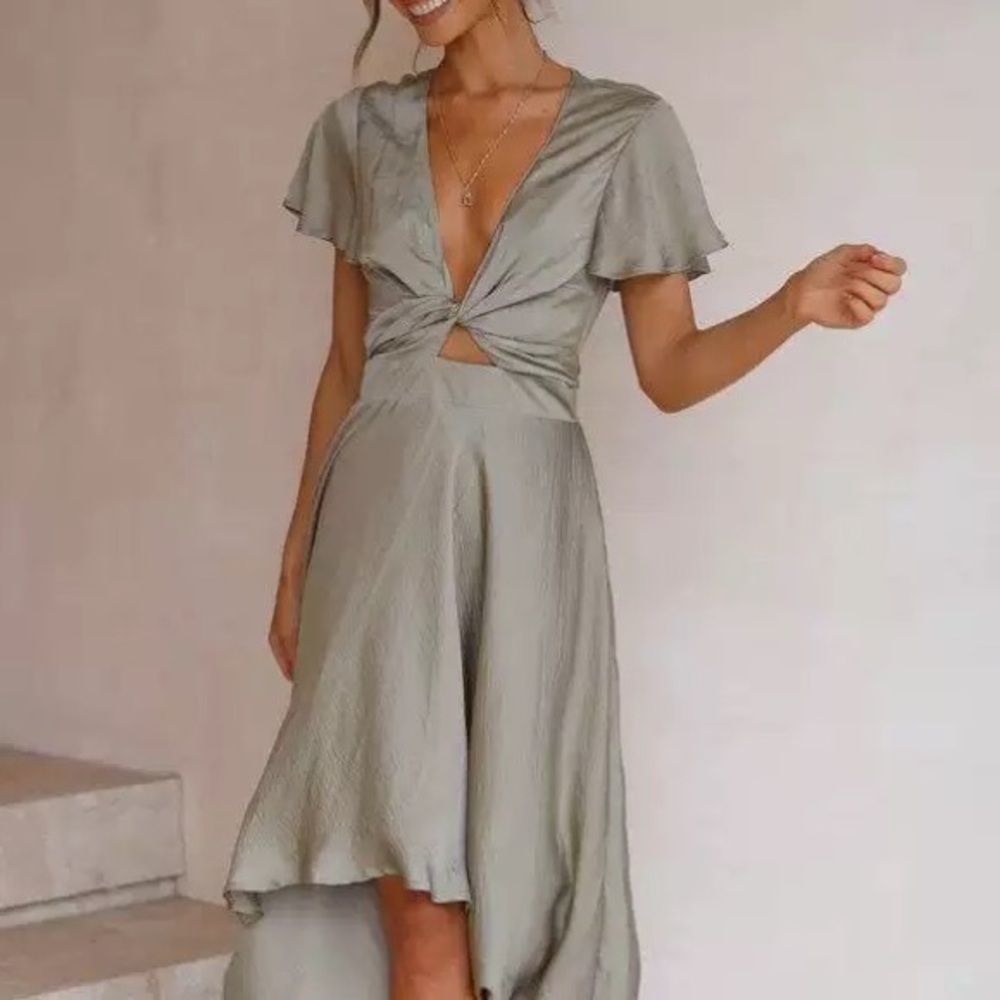 Zimmermann Sage Cutout V-Neck Midi Dress - Women